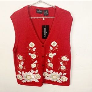 In Resource Medium Red Ugly Christmas‎ Sweater Vest NEW NWT
